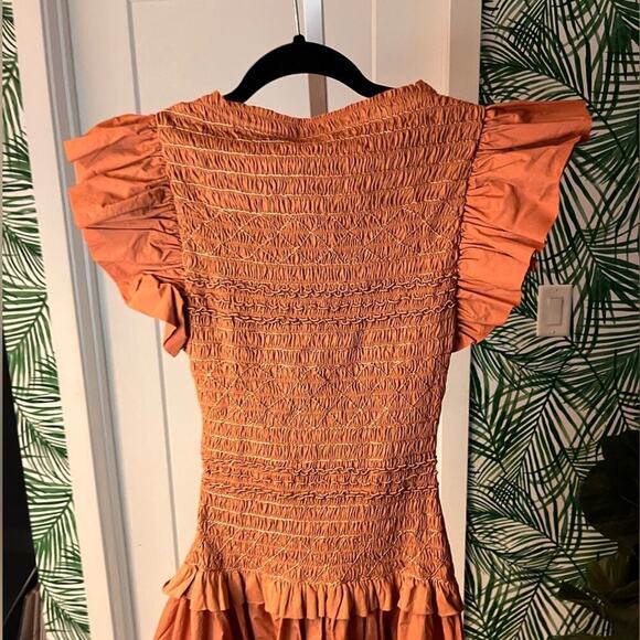 NWT Ulla Johnson Madeline Smocked Dress Clay Handmade Sz 2 MSRP $595 - Picture 5 of 12